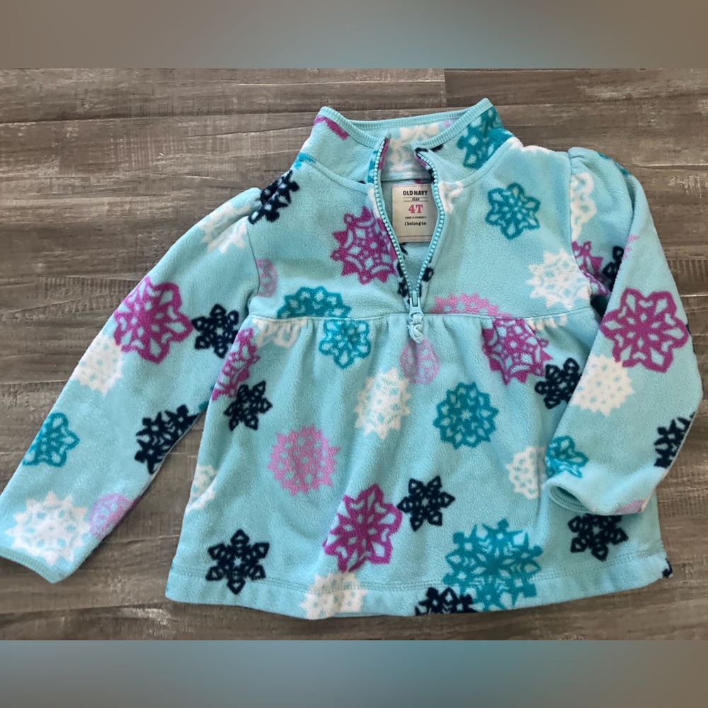 4T Blue Snowflake Fleece Pullover